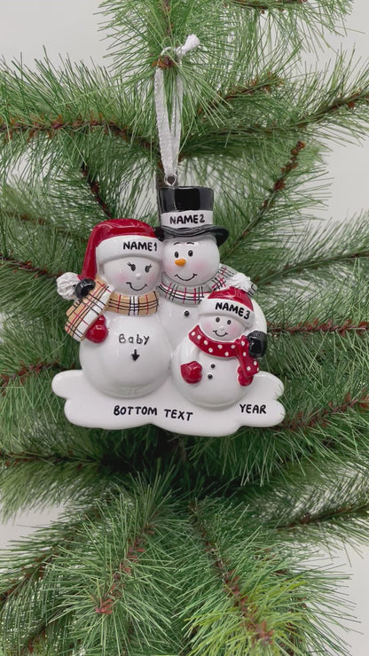 We're Expecting with One Child Personalized Christmas Ornament