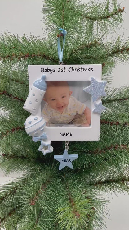 Personalized Baby's First Christmas Picture Frame