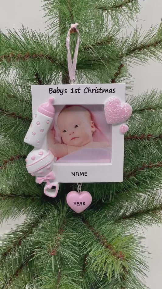 Personalized Baby's First Christmas Picture Frame