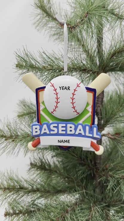 Baseball Shield Ornament for Boy or Girl