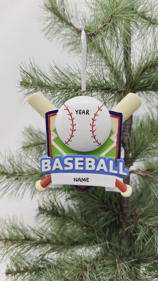Baseball Shield Ornament for Boy or Girl