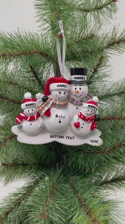 We're Expecting with Two Children Personalized Christmas Ornament