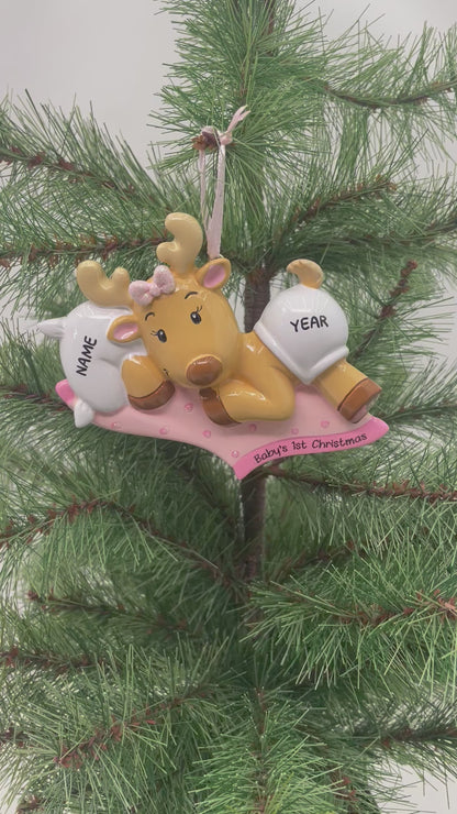 Baby Reindeer Pink Ornament