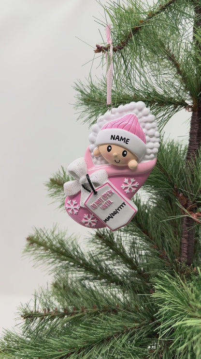 Do Not Open Until (Pink) Personalized Christmas Ornament