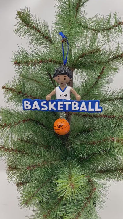 African American Basketball Boy Ornament